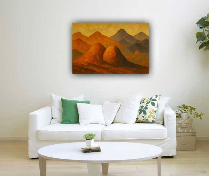 Abstract Wall Art of Embracing Forms in Earthy Tones