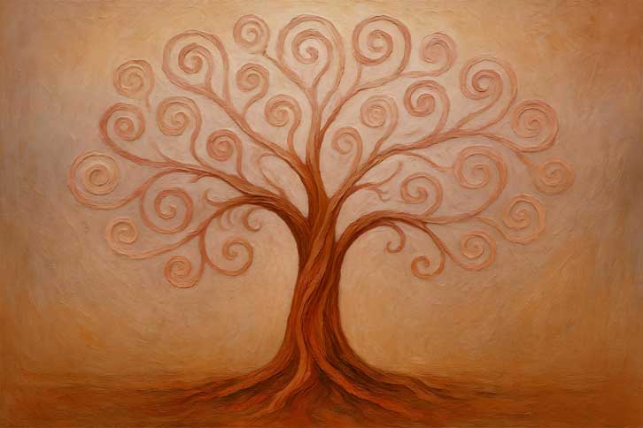 Abstract Wall Art of Nurturing Tree of Life