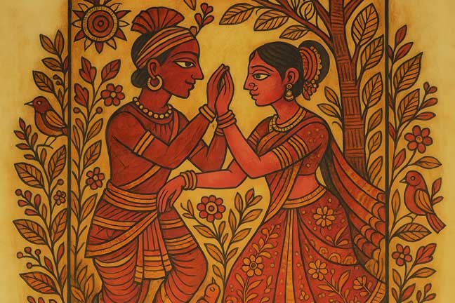 Canvas Wall Art of Tribal Dance Harmony Vastu Painting for Love & Relationships