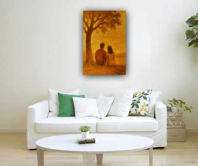 Abstract Artwork on Canvas Inspired by Companionship