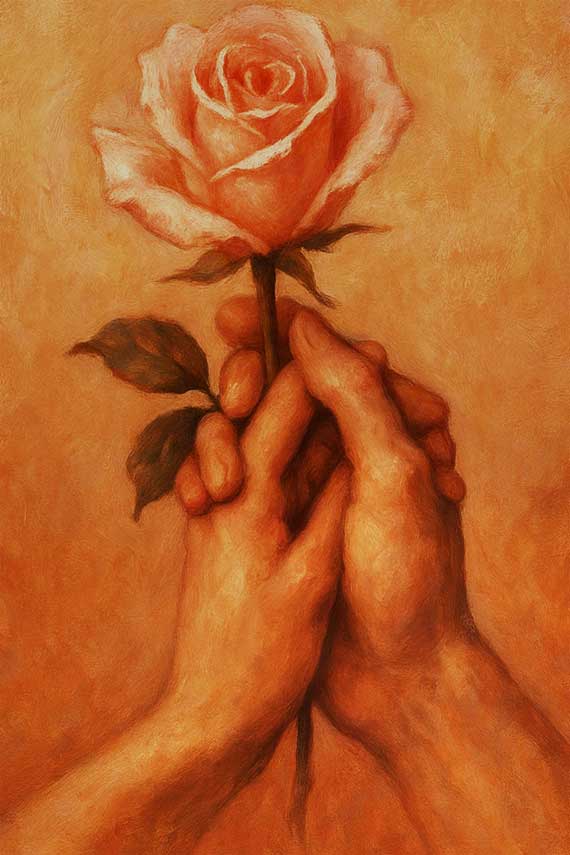 Abstract Wall Art of Intertwined Hands for Love & Togetherness