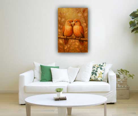 Vastu Paintings Pair of Love Birds in Southwest for Relationships & Harmony