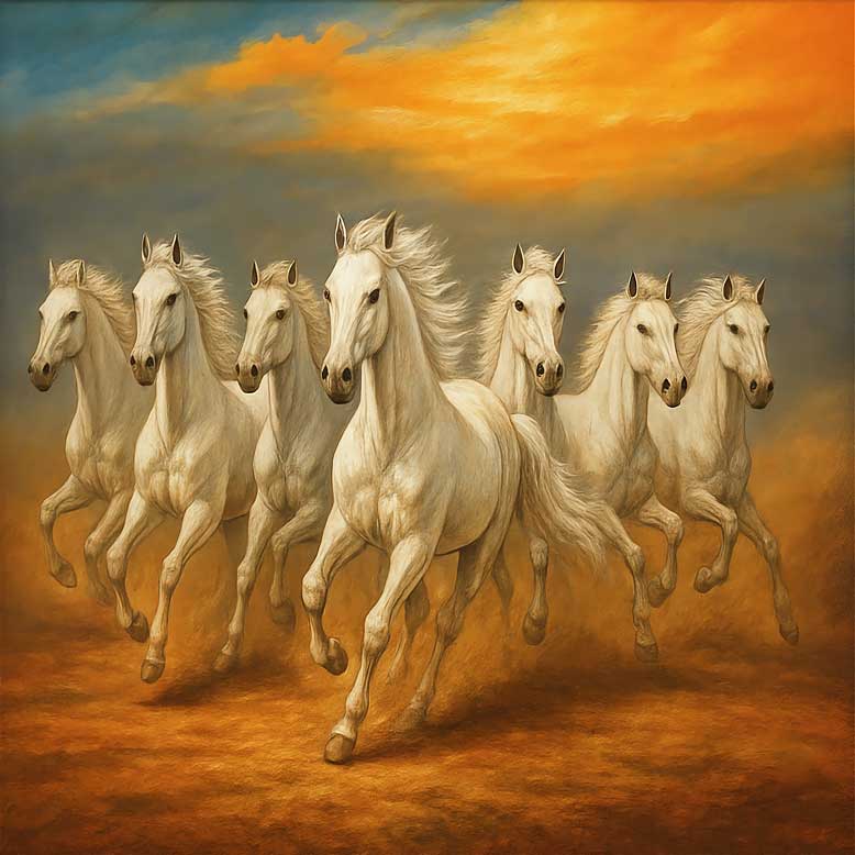 7 Horses Painting for Home for East