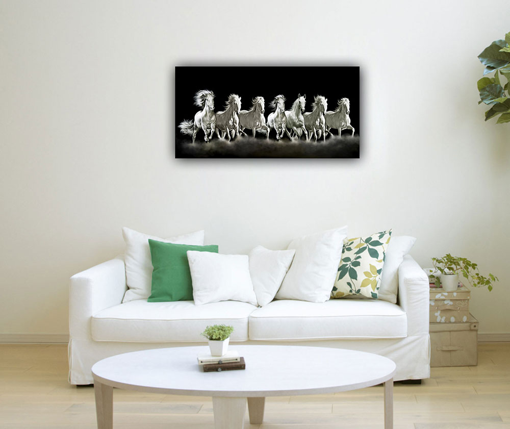 7 Running Horses Painting Vastu Direction 2092