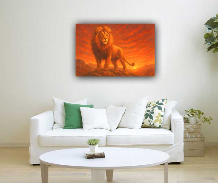 Lion Vastu Painting for Fame and Recognition in South