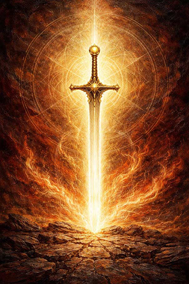 Sword of Light Wall Art Symbol of Truth, Power and Decisive Confidence