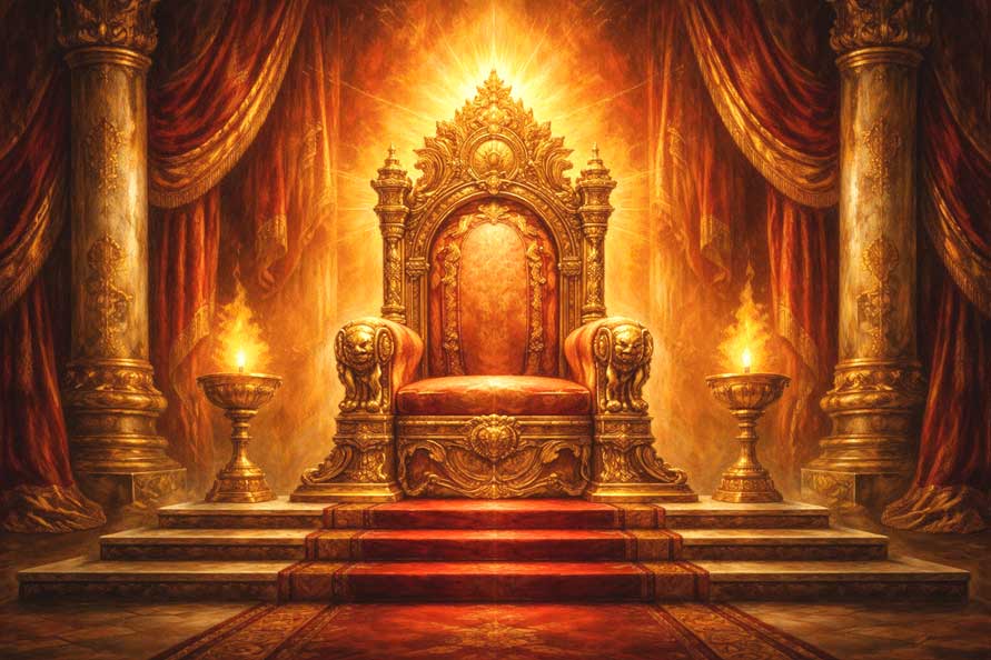 Golden Throne Wall Art Symbol of Supreme Power and Confidence