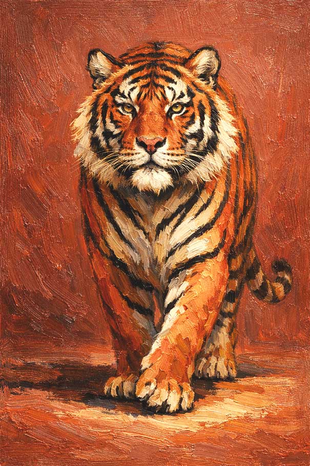 Wall Art Majestic Tiger Canvas Painting for Power and Confidence