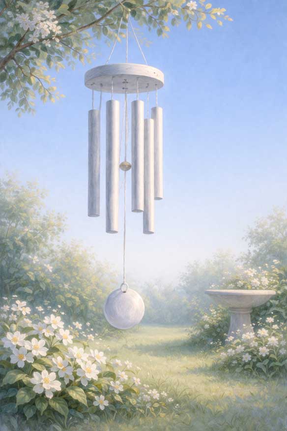 Wall Art of Wind Chimes Painting for Positive Relationships and Harmony
