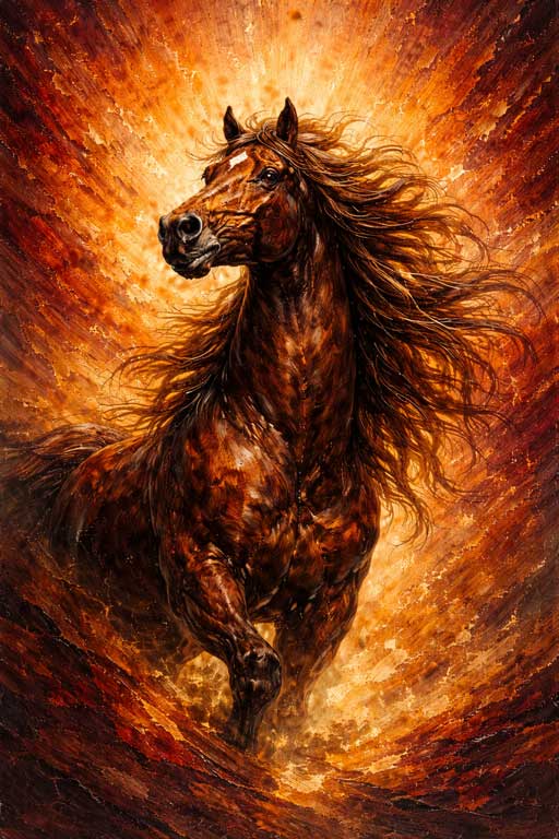 Wall Art Wild Stallion Canvas Painting for Freedom and Strength