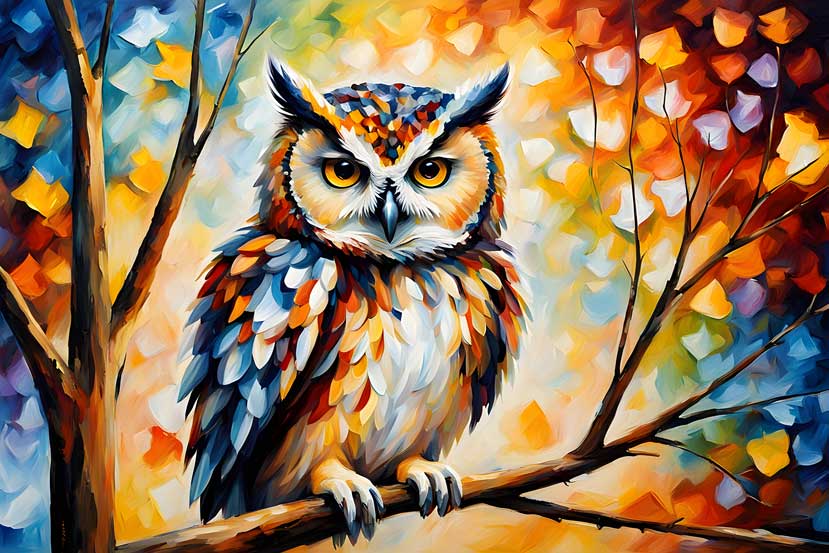 Owl Painting for Wisdom and Knowledge