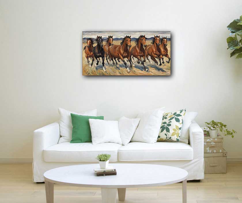 Lucky Seven Horses Painting