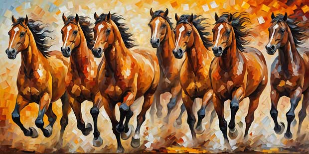 Vastu Remedies 7 Horse Painting